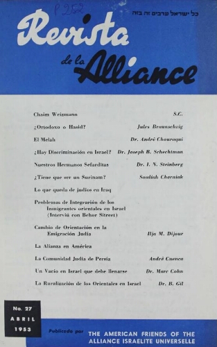 Revista de la Alliance N°27 (01 avr. 1953)